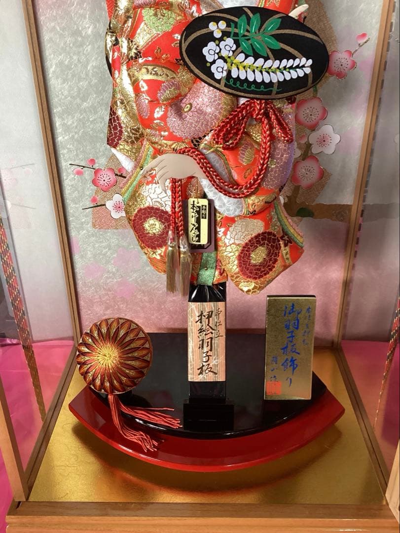 ② 羽子板飾り　本仕立押絵　隆山作　春彩　藤娘　本つげかんざし　20号