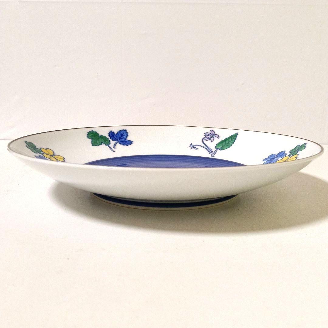 未使用 美品 深川製磁 百年庵 大皿 28cm 豆彩草葉 宮内庁御用達 高級