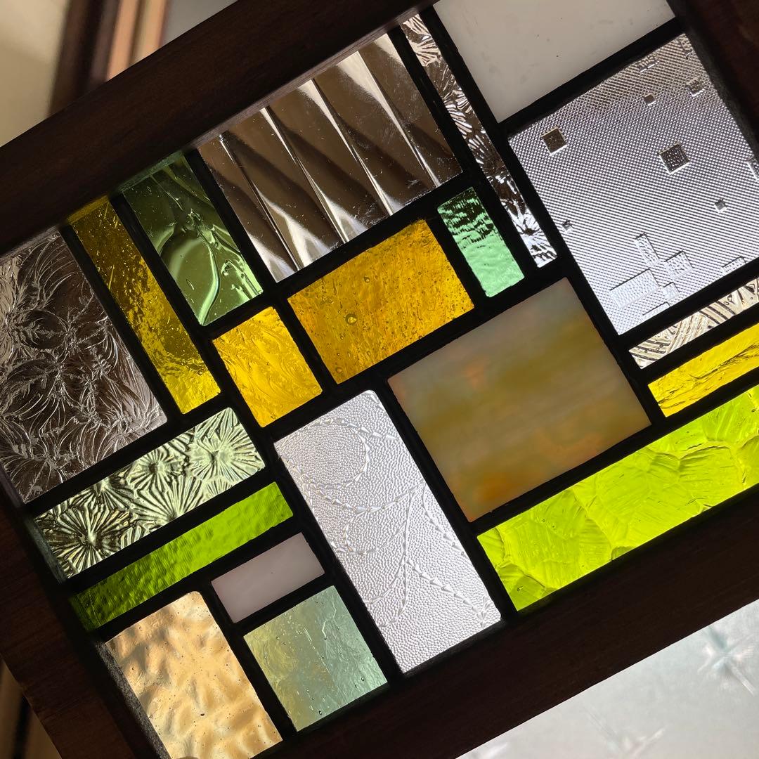 ステンドグラス　パネル　モザイクアート　ミモザ