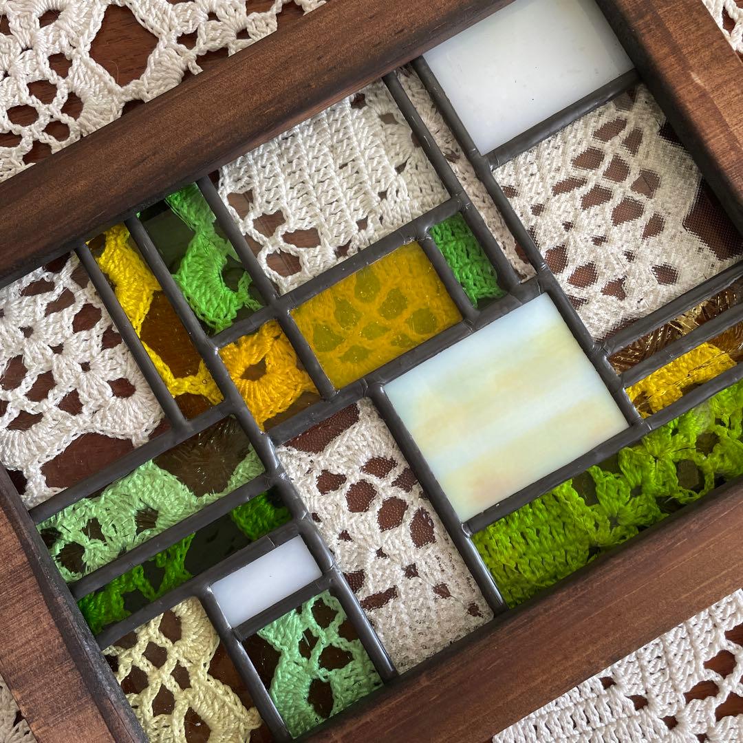 ステンドグラス　パネル　モザイクアート　ミモザ