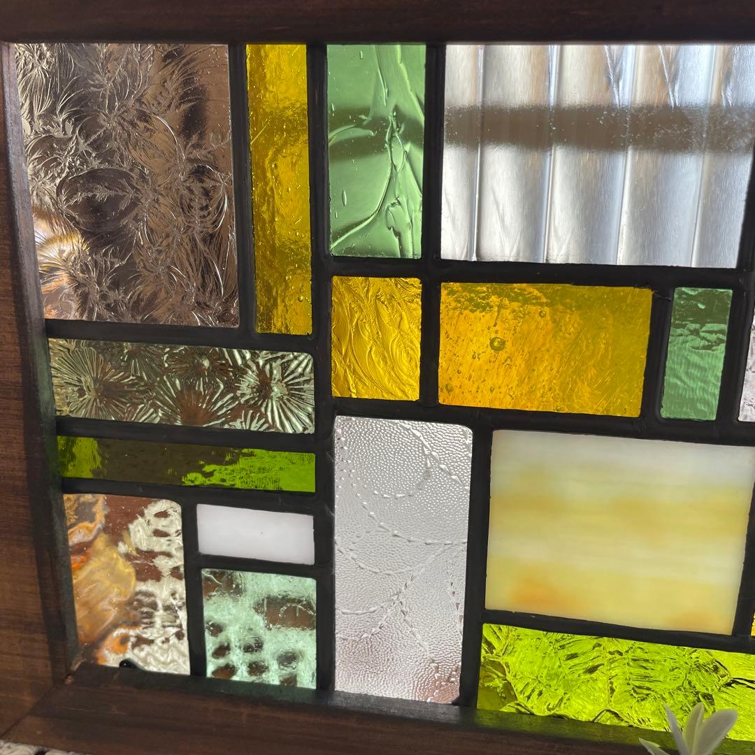 ステンドグラス　パネル　モザイクアート　ミモザ
