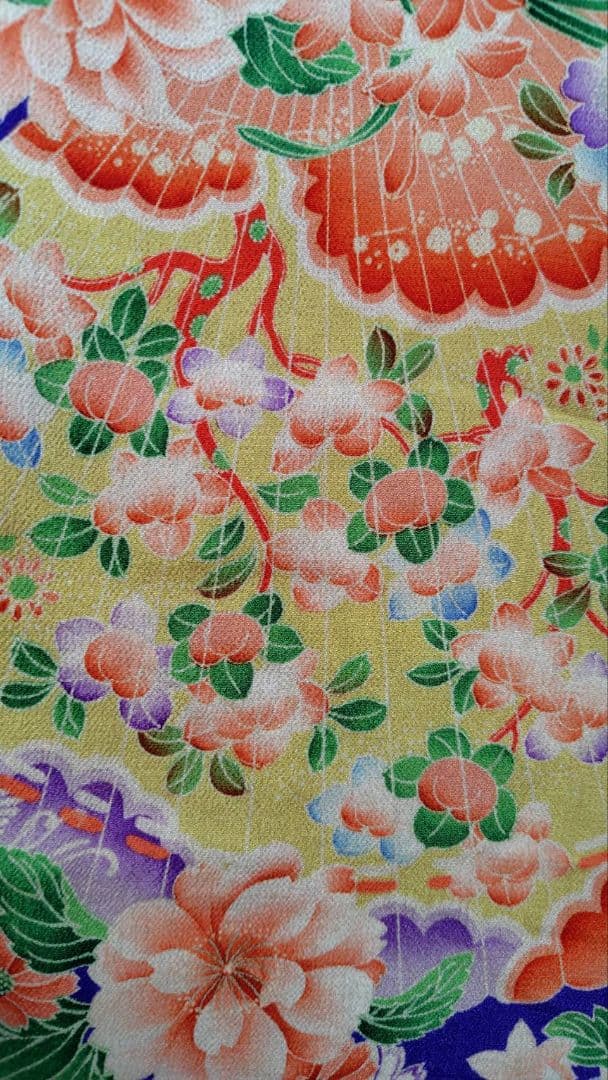 RK381アンティーク子供着物江戸縮緬着丈81センチ裄丈38センチ貴重な着物綺麗