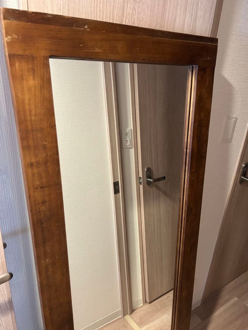 LOWYA [幅60]ミラー　ヴィンテージ風スタンドミラー　古材　オールドエルム