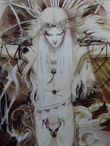 天野　喜孝、暁の女王マイシェラ、希少な画集より、新品額装付、状態良好