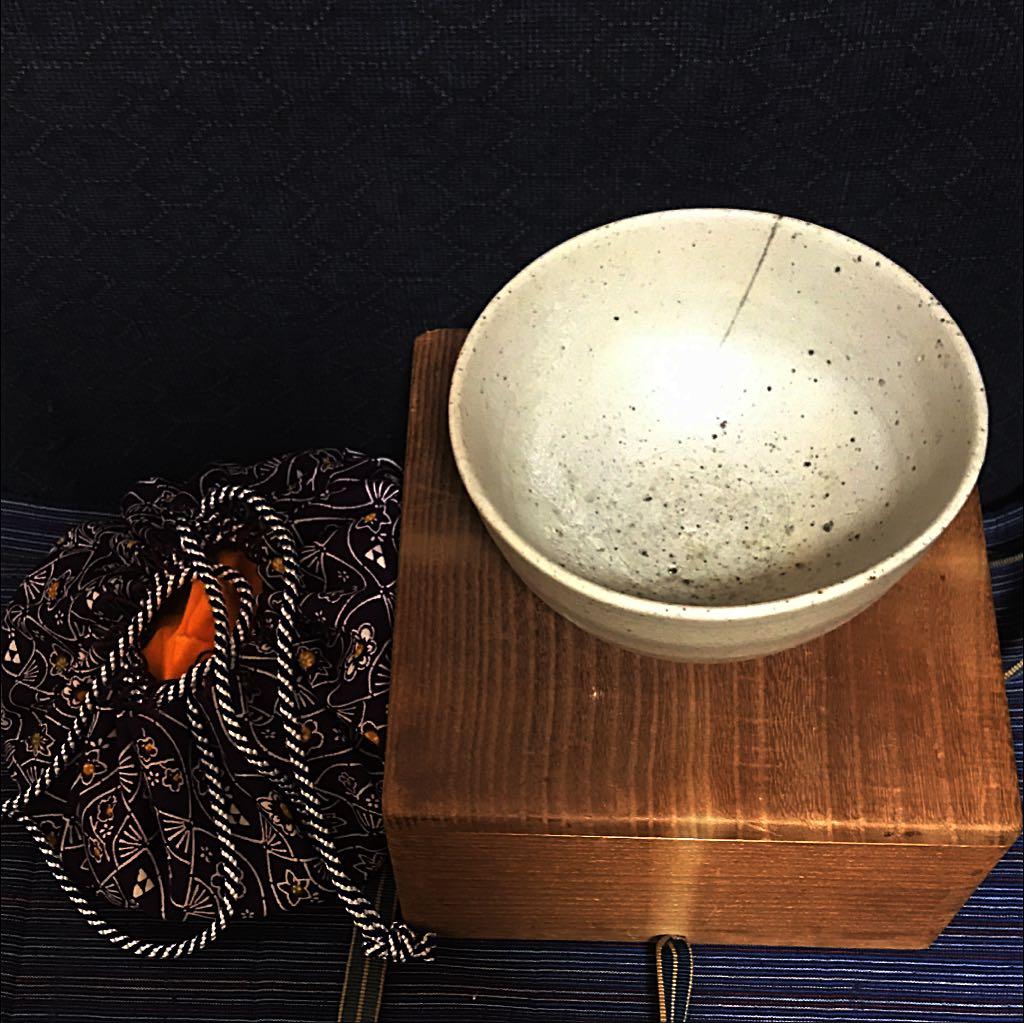 陶芸家が所持していた茶碗 李朝白磁茶碗 銘「おはぐろ」