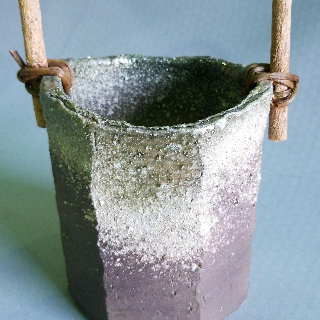 信楽焼 花入れ セット販売 高さ大２７cm小１４cm陶器の寸法でつるは含みません