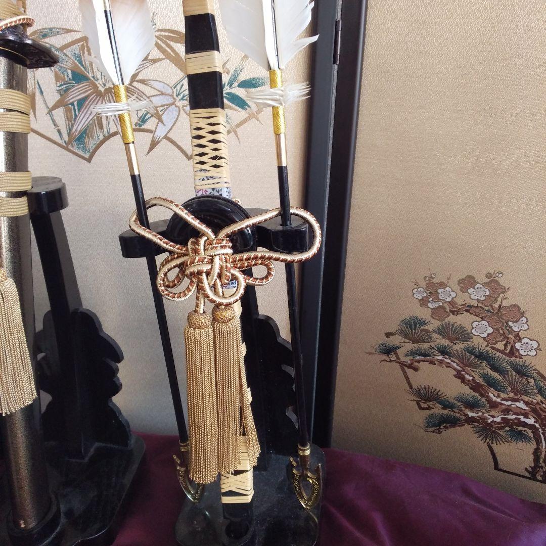 飾り端午の節句置物刀、弓矢