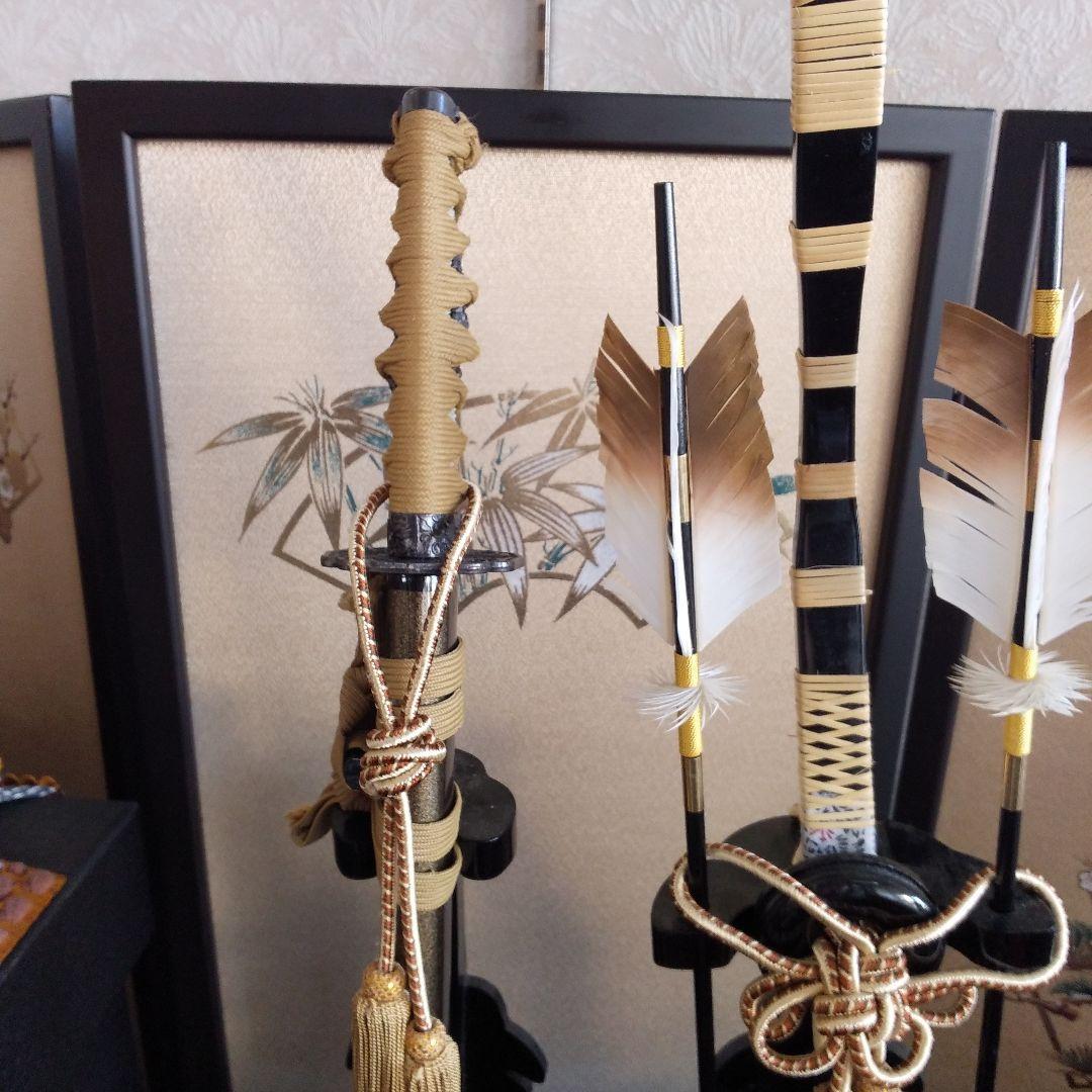 飾り端午の節句置物刀、弓矢