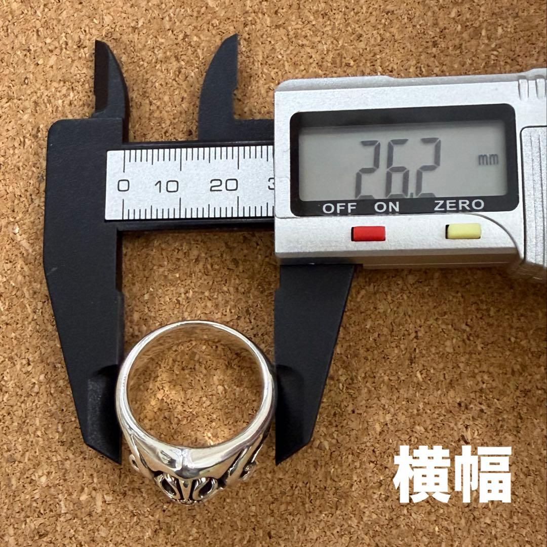 【リング】シルバー925 刻印あり スティングレイ入り(開運) 十字架 タイ産