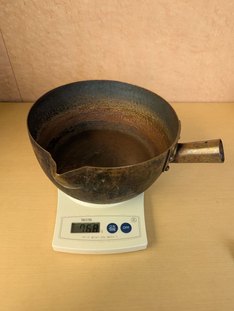 銅鍋 片手鍋 約760g レトロ アンティーク 調理器具 古道具