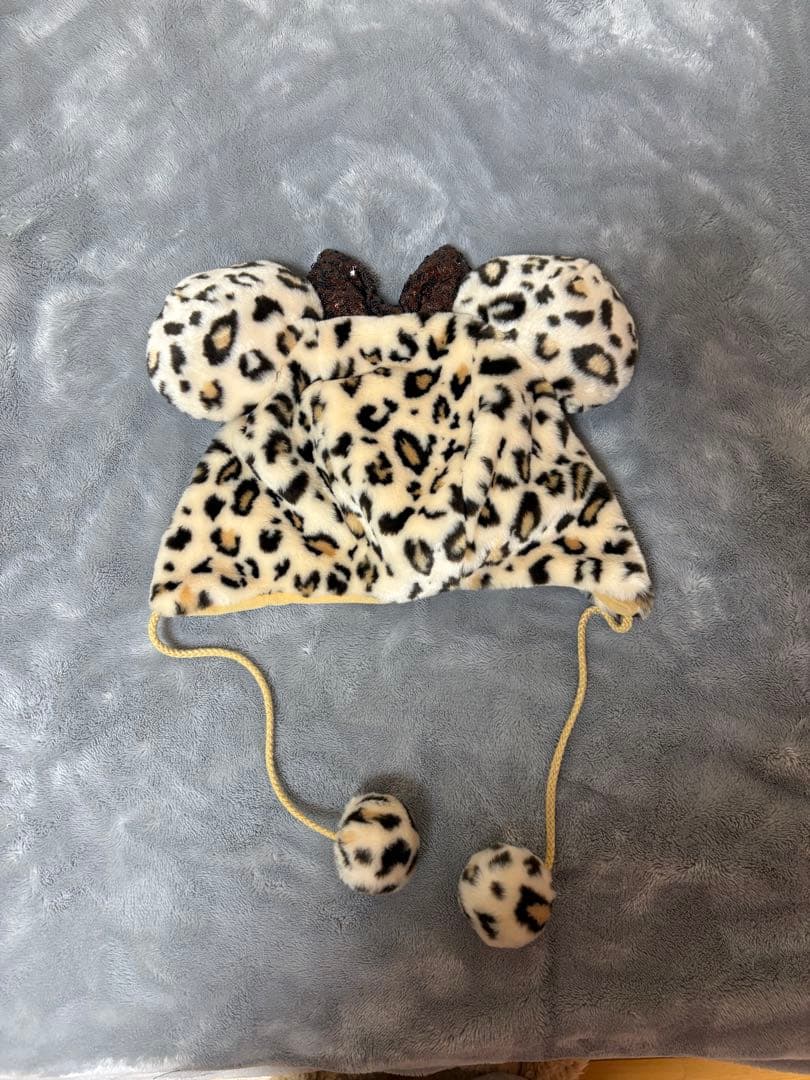 ミニーマウス ヒョウ柄ファンキャップ