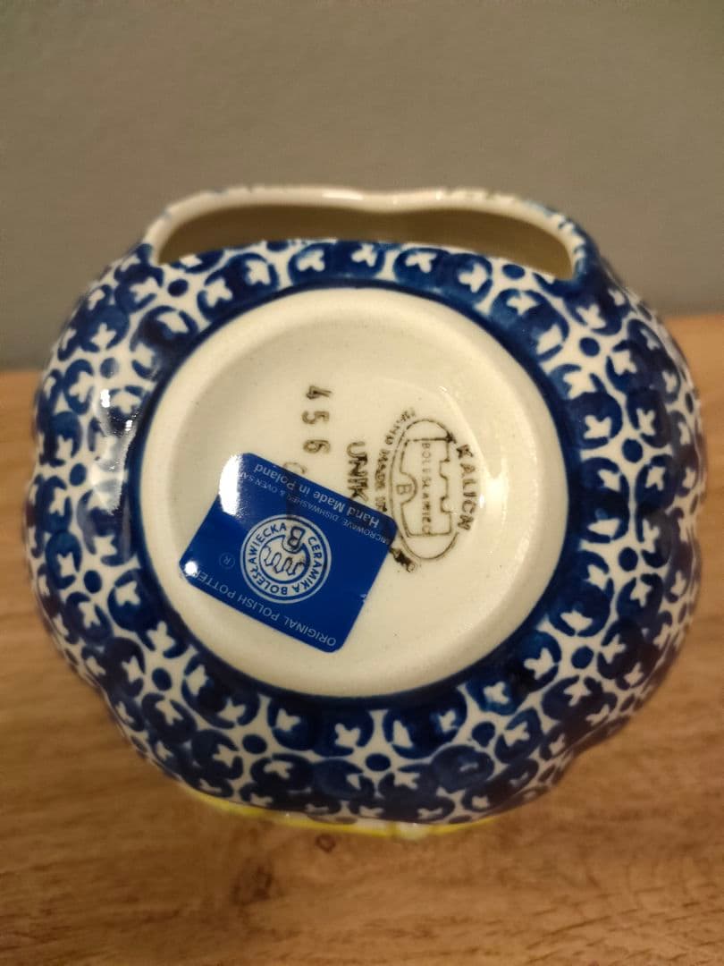 ポーリッシュポタリー　パンプキン　キャンドルホルダー　かぼちゃ　置物　ハロウィン