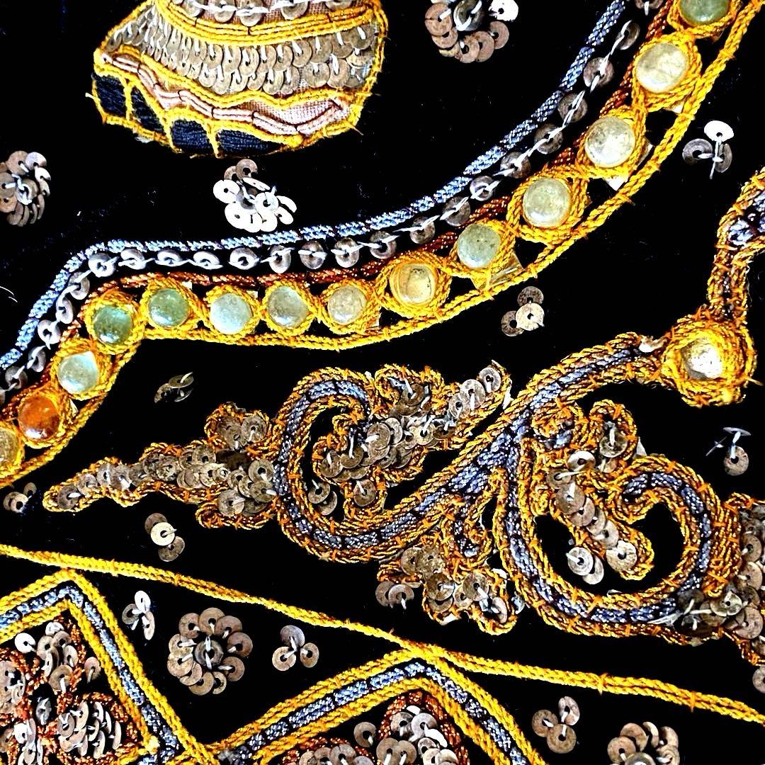 金運最強 金色の象 豪華刺繍 壁飾り 大型130cm タイ工房 アート