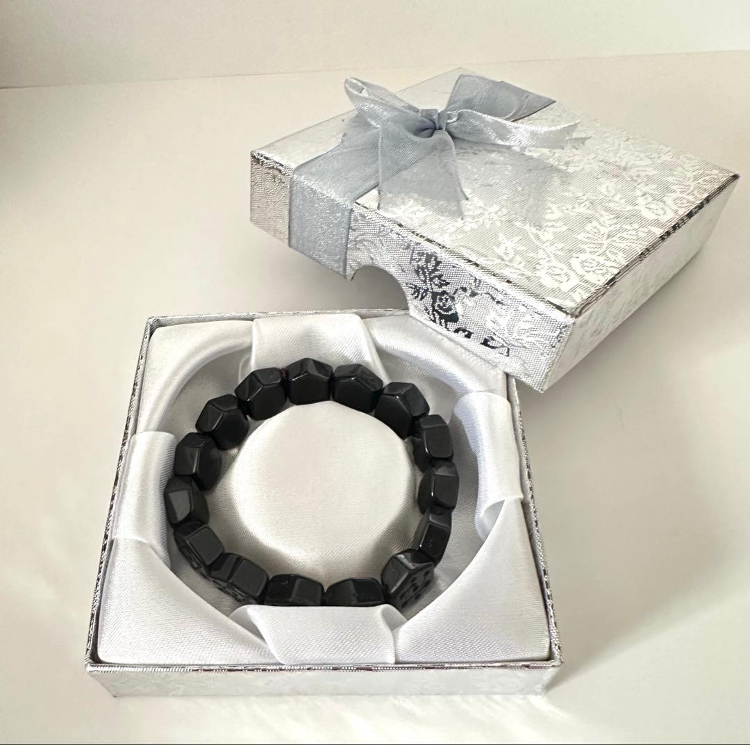 テクタイト　パワーストーン希少六芒星ブレスレット