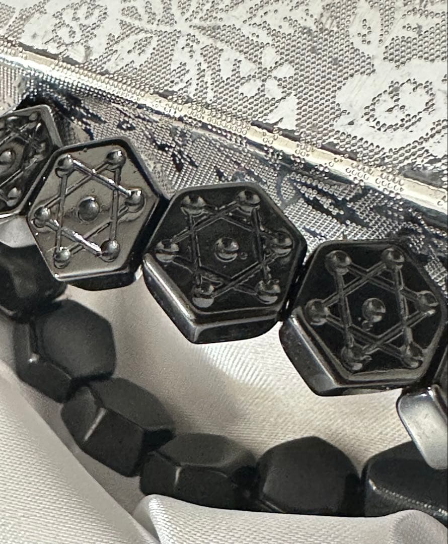 テクタイト　パワーストーン希少六芒星ブレスレット