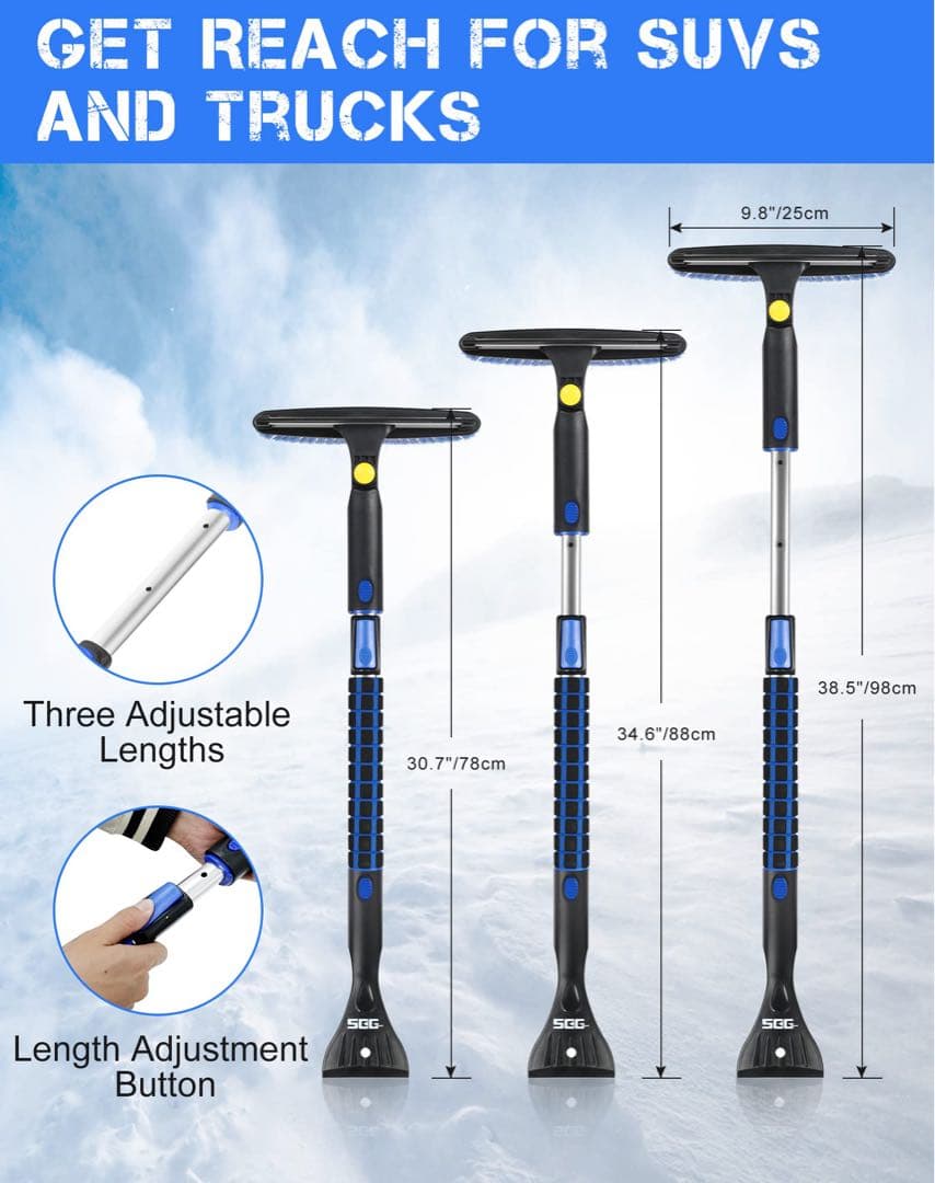 スノーブラシ 車用 除雪 雪かき スキージ アイススクレーパー 雪対策