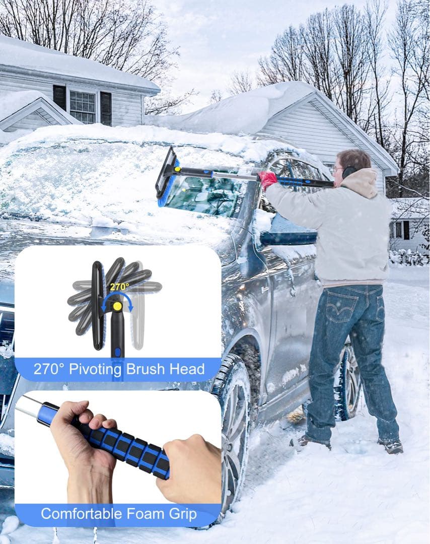 スノーブラシ 車用 除雪 雪かき スキージ アイススクレーパー 雪対策