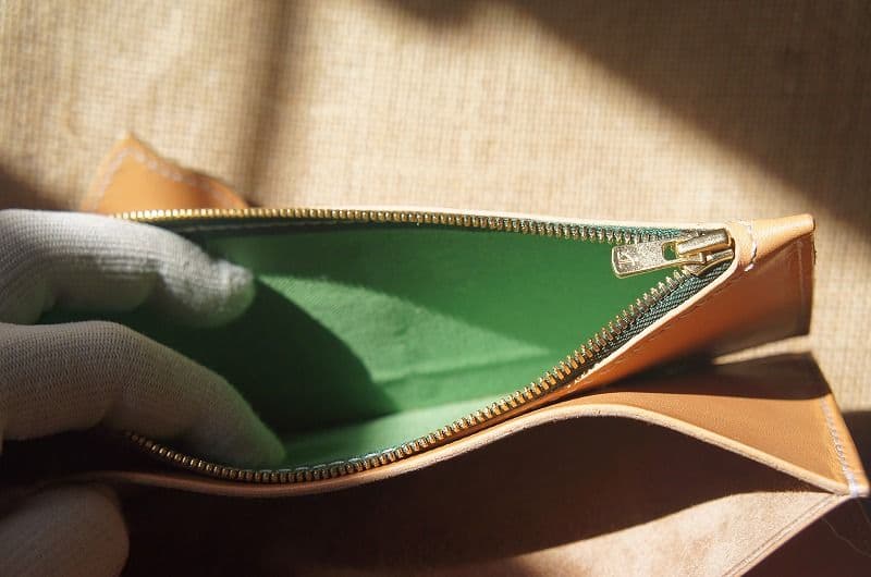 セール　送料無料　ルガトショルダーのバイカーズウォレット【パロットグリーン】