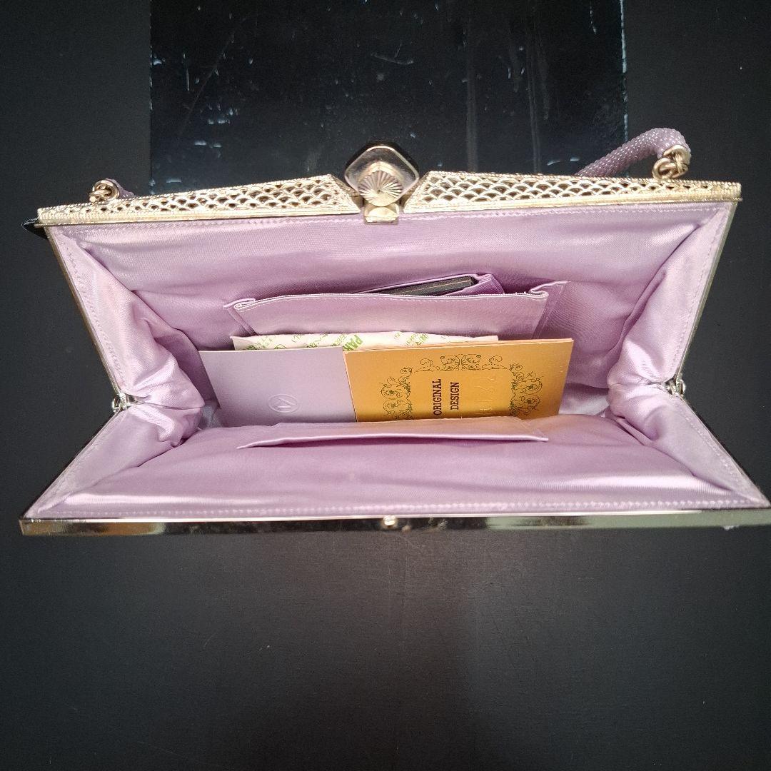 昭和レトロ　【未使用品】　総ビーズバッグ&手鏡付き