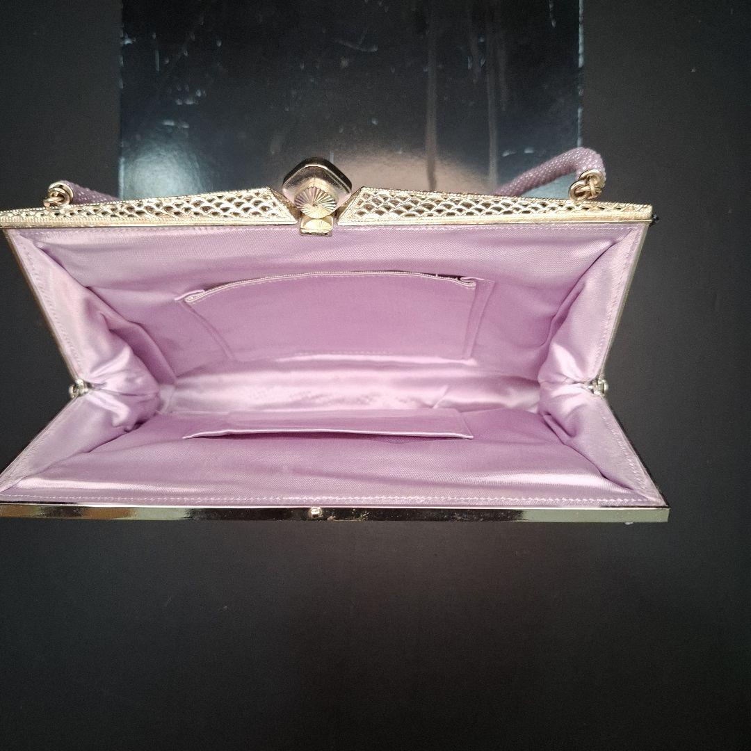 昭和レトロ　【未使用品】　総ビーズバッグ&手鏡付き