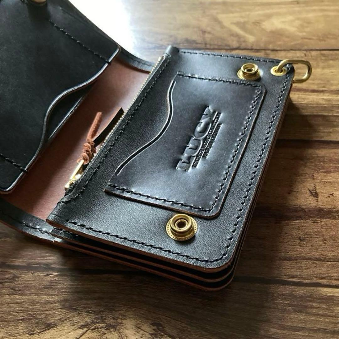 【蟹江孝幸様ご確認用】ミドルトラッカーウォレット【お札を折らずに収納】