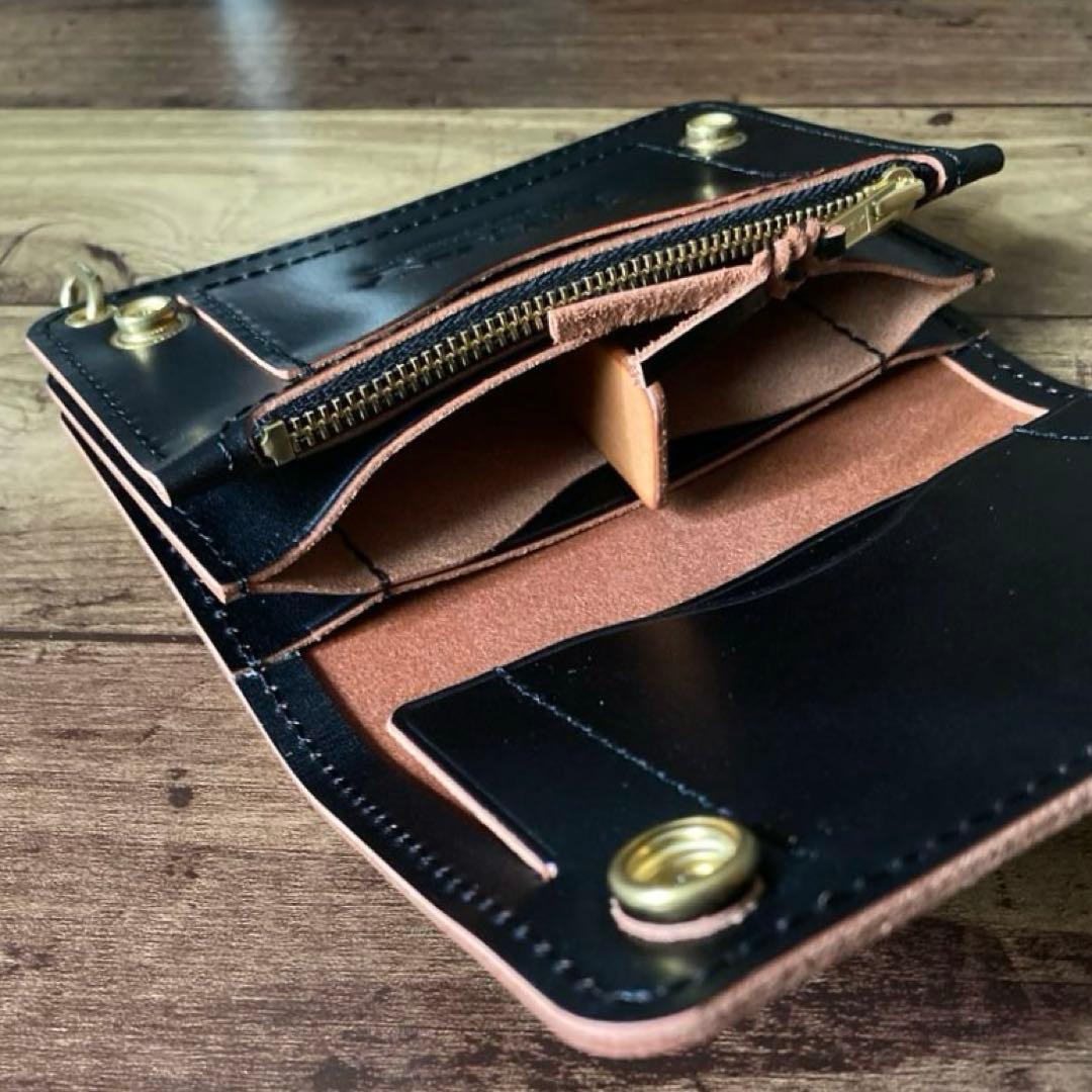 【蟹江孝幸様ご確認用】ミドルトラッカーウォレット【お札を折らずに収納】