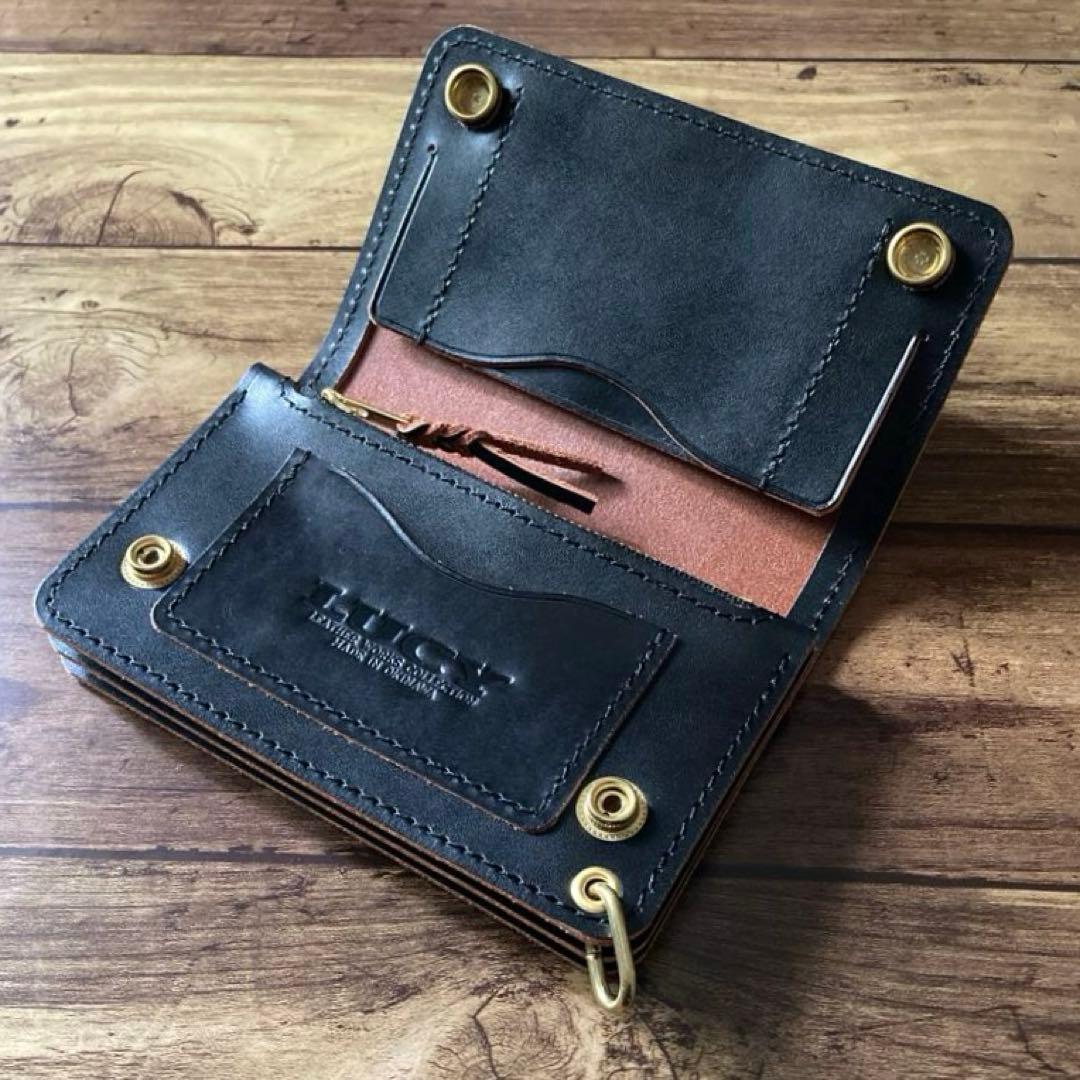 【蟹江孝幸様ご確認用】ミドルトラッカーウォレット【お札を折らずに収納】