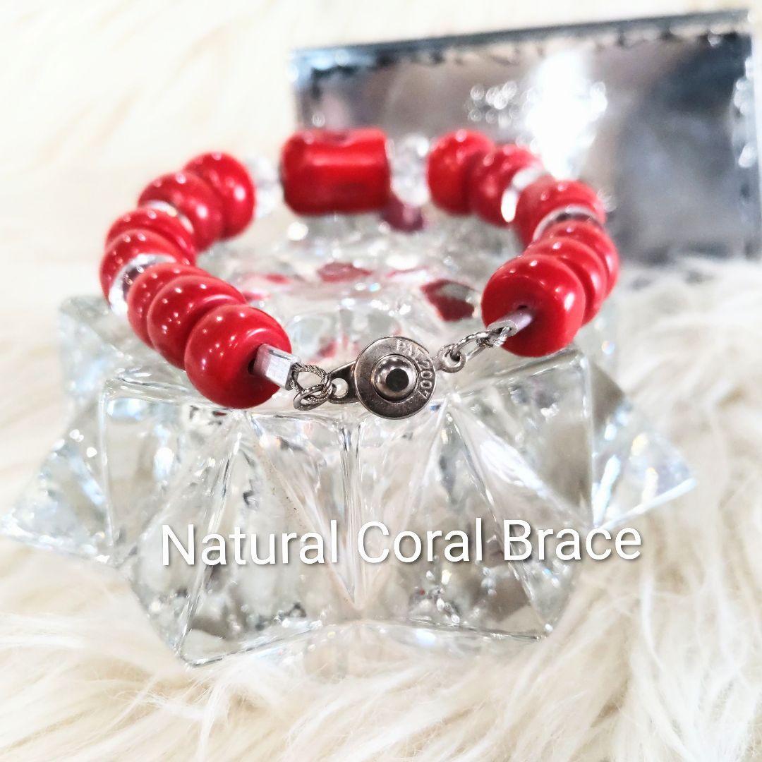 希少！天然コーラル(赤珊瑚)ブレス Hand Made