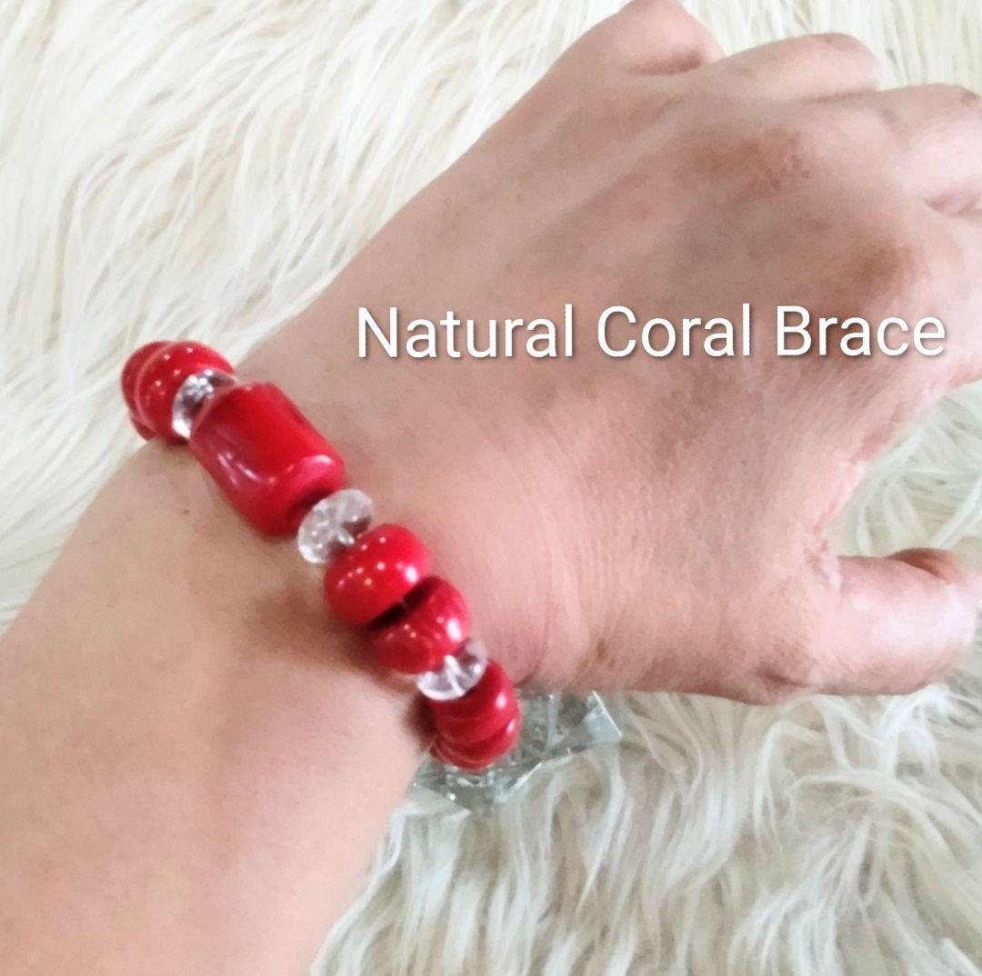 希少！天然コーラル(赤珊瑚)ブレス Hand Made