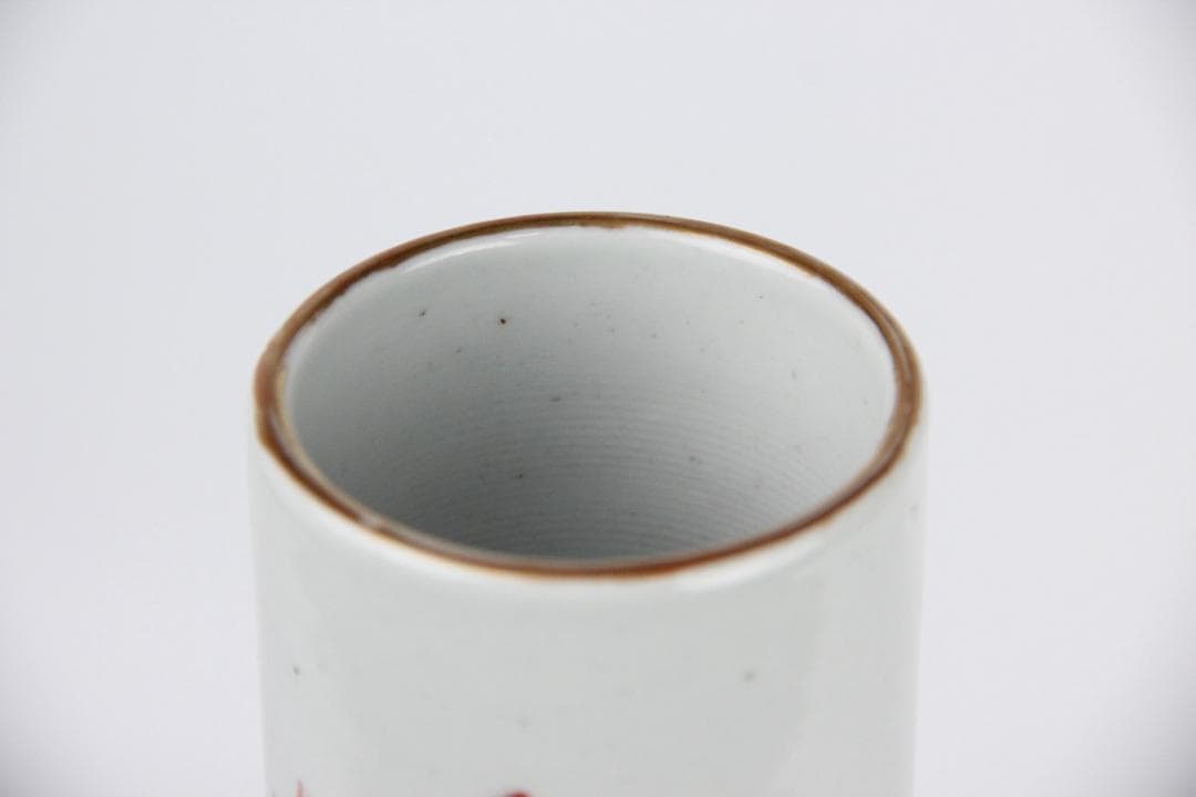 中国美術　白地紅彩　魚図　天球瓶　古陶磁器　花瓶 JX2119