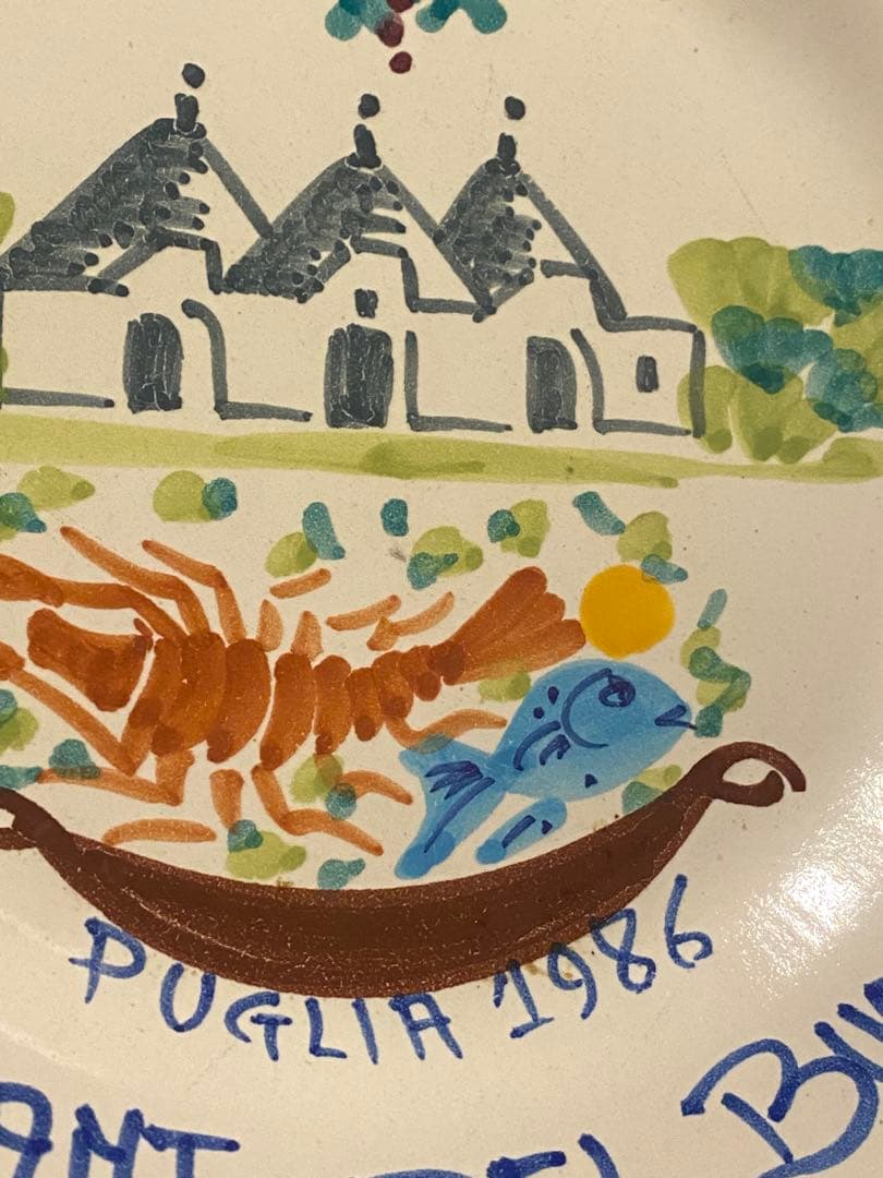 ブオンリコルド　イタリア製絵皿　1986 Puglia #75