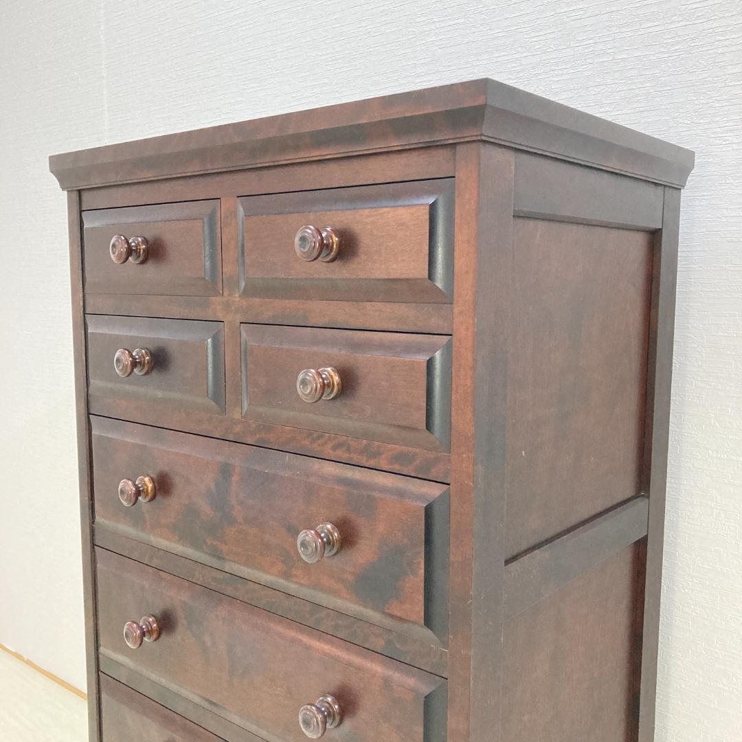 北海道民芸家具 整理箪笥 7段チェスト 樺材 収納家具 北民