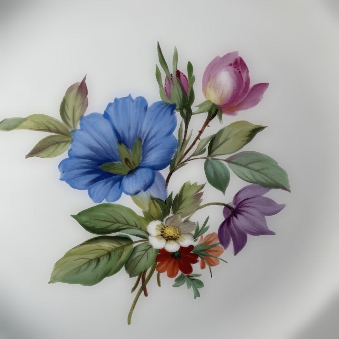 アンティーク　マイセン 花柄陶磁器プレート