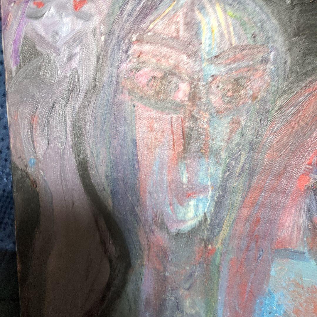 抽象画 人間と猫の顔