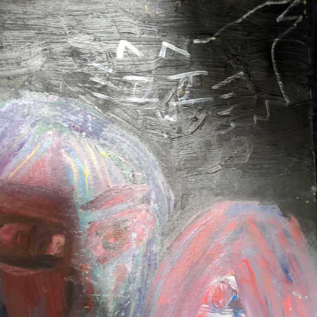 抽象画 人間と猫の顔