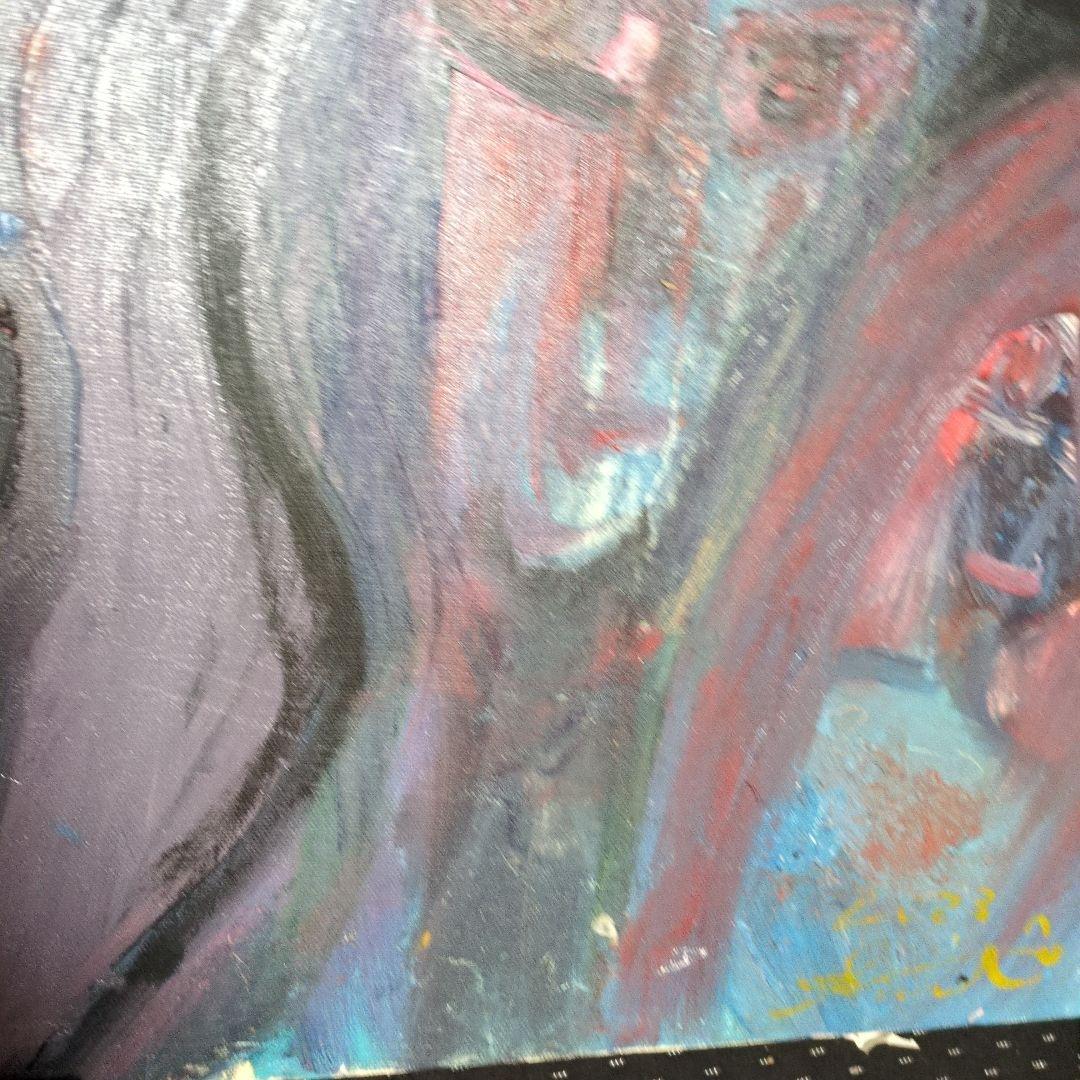 抽象画 人間と猫の顔