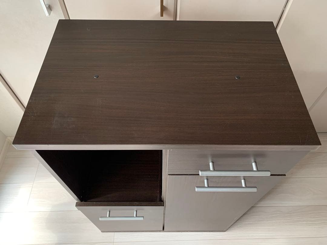 【お値下げ可】ニトリ　ダークブラウン キッチンカウンター　レンジ台