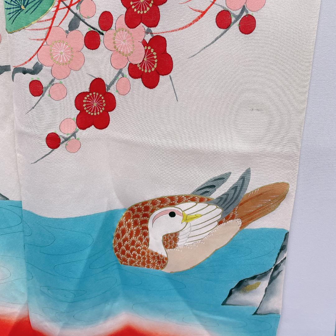 ★4354★ 花嫁暖簾 加賀 正絹 アンティーク風 レトロ 暖簾 のれん