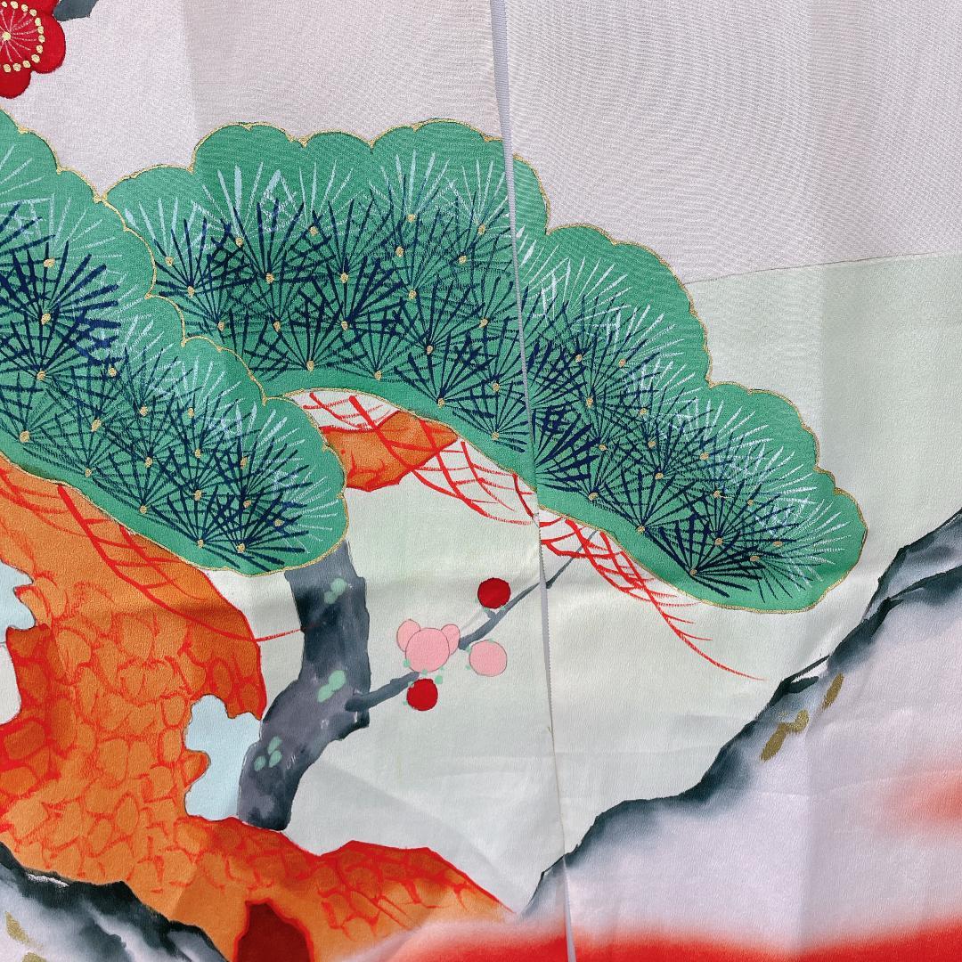 ★4354★ 花嫁暖簾 加賀 正絹 アンティーク風 レトロ 暖簾 のれん