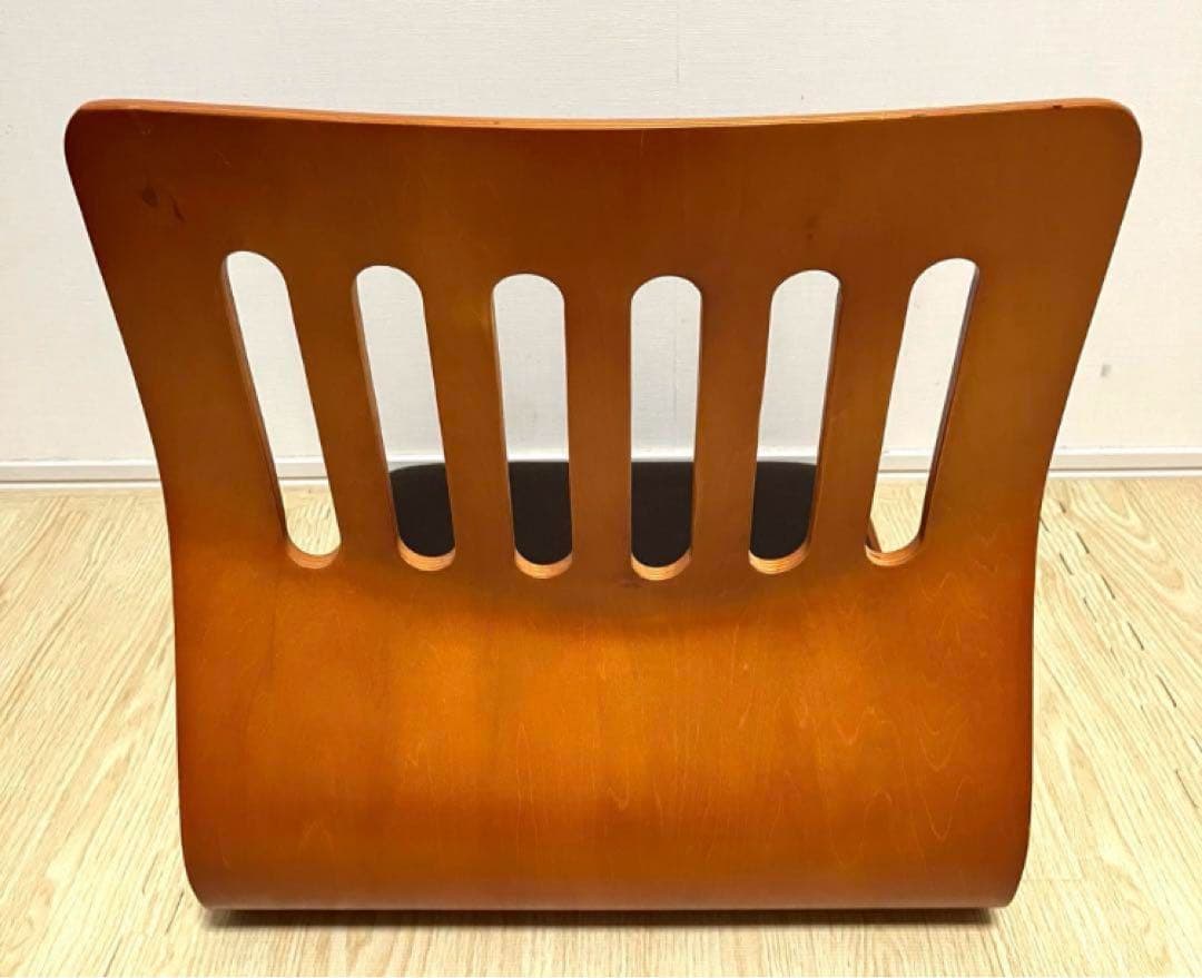 不二貿易 木製 座椅子 4脚セット クッション付き 曲がり木 和室 旅館 居酒屋