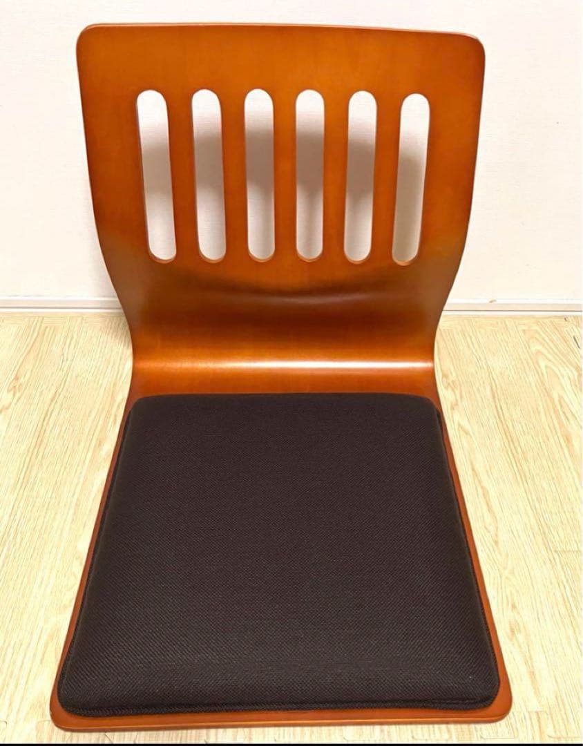 不二貿易 木製 座椅子 4脚セット クッション付き 曲がり木 和室 旅館 居酒屋