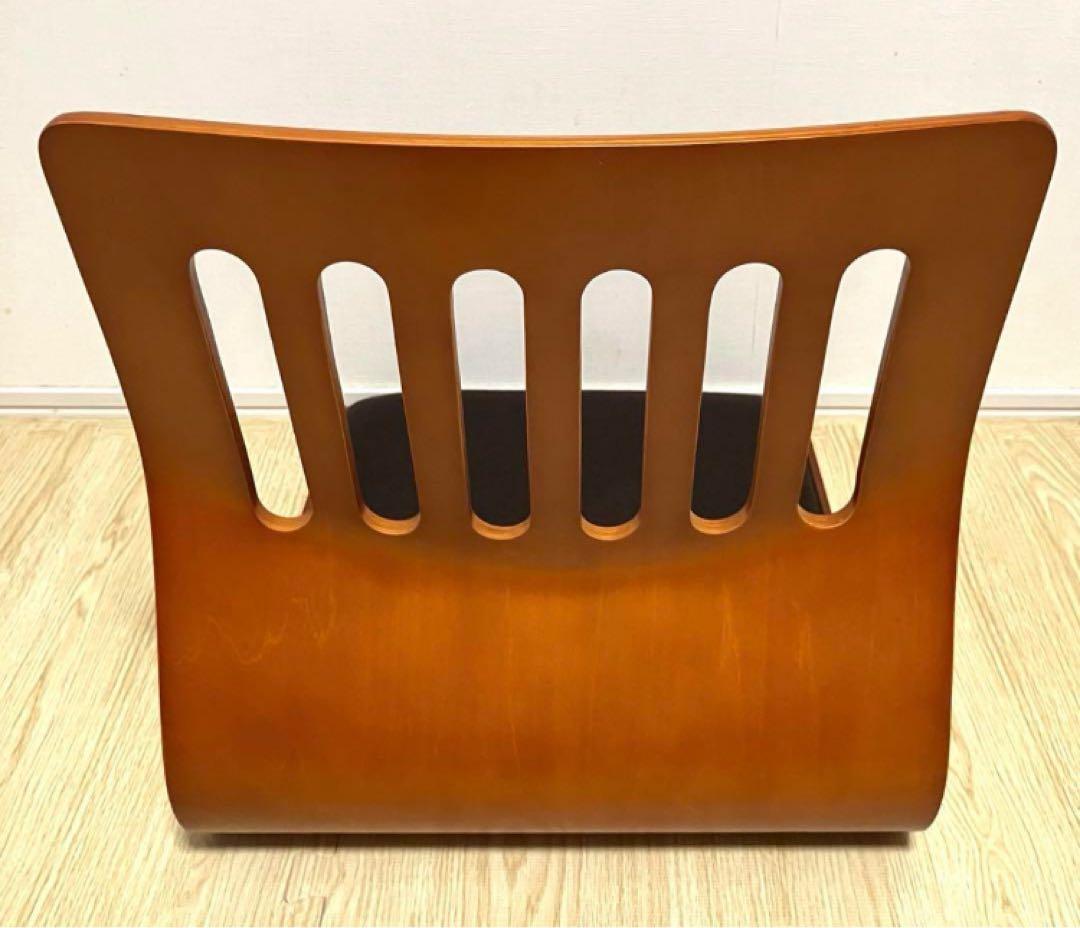 不二貿易 木製 座椅子 4脚セット クッション付き 曲がり木 和室 旅館 居酒屋