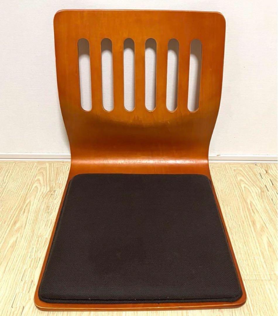 不二貿易 木製 座椅子 4脚セット クッション付き 曲がり木 和室 旅館 居酒屋