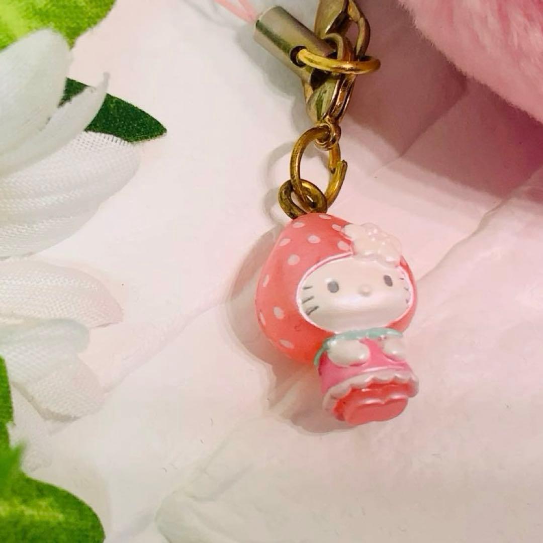 ☆激レア☆ ハローキティ　いちごBIGマスコット ストラップ　ピンクバージョン