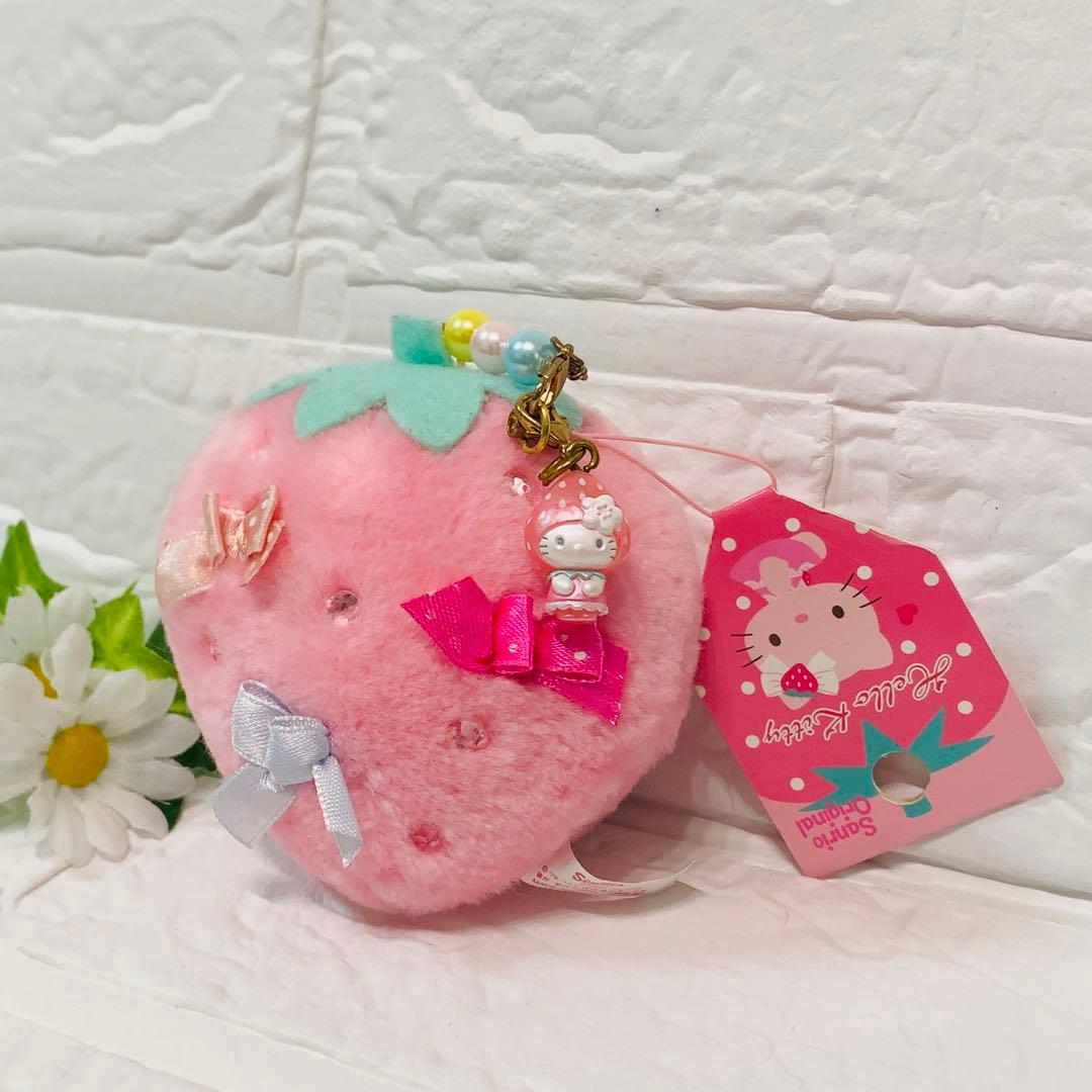 ☆激レア☆ ハローキティ　いちごBIGマスコット ストラップ　ピンクバージョン