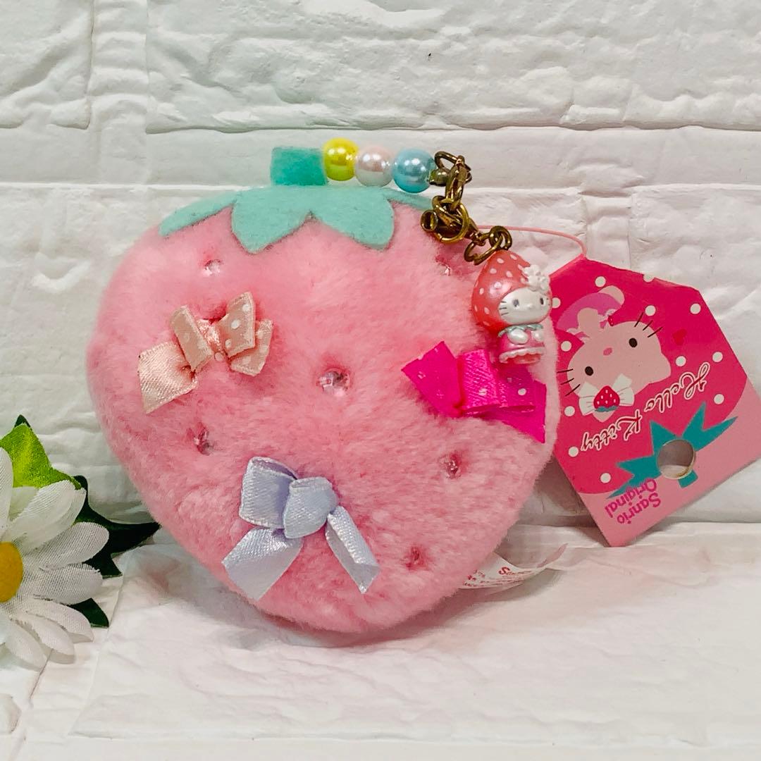 ☆激レア☆ ハローキティ　いちごBIGマスコット ストラップ　ピンクバージョン