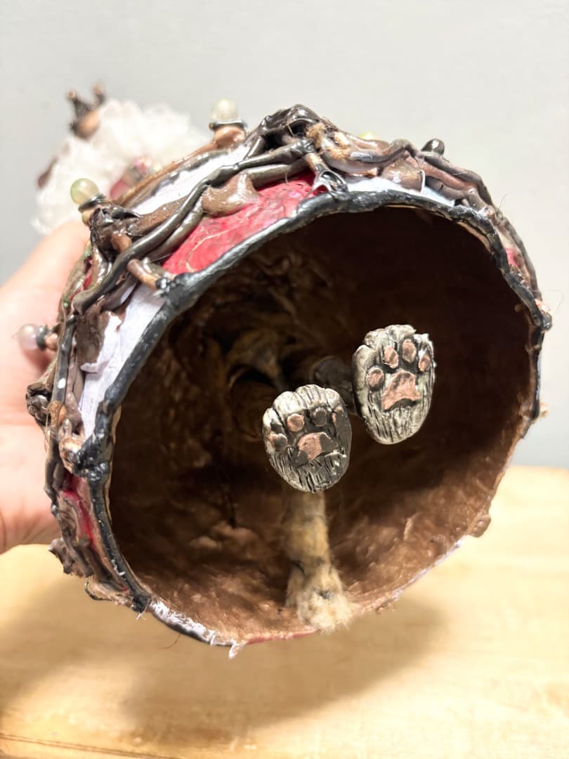 機械猫02 貴婦人猫オブジェ【ハンドメイド