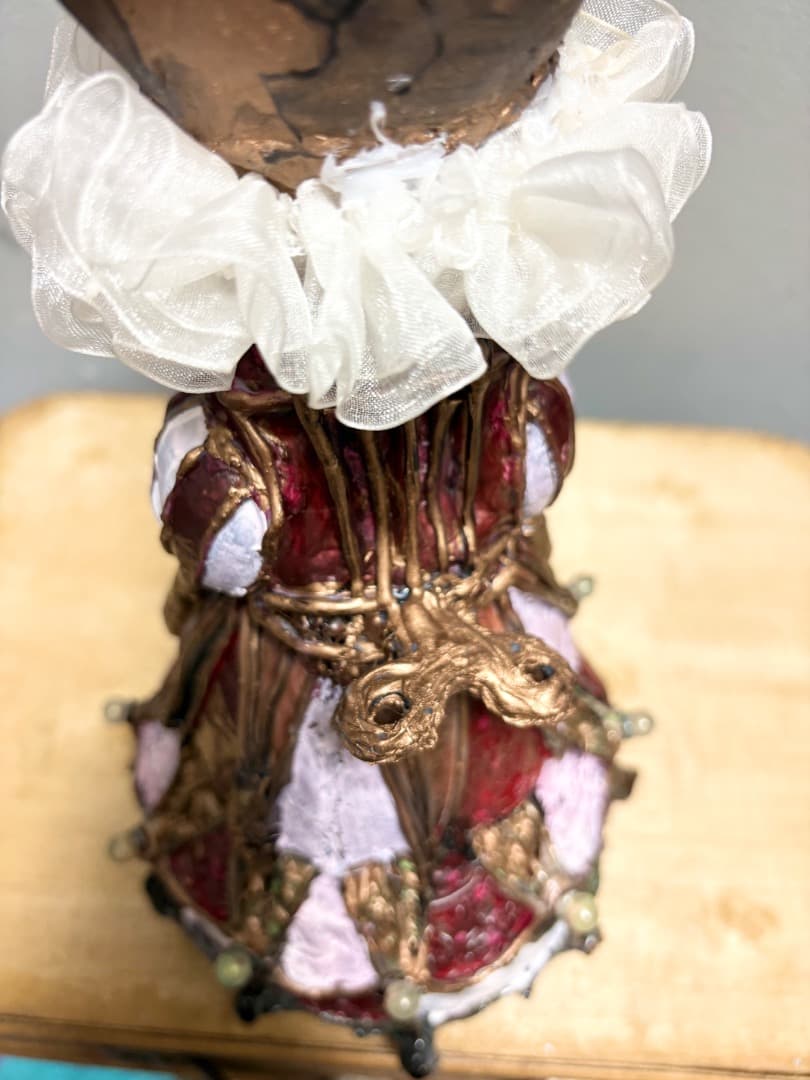 機械猫02 貴婦人猫オブジェ【ハンドメイド