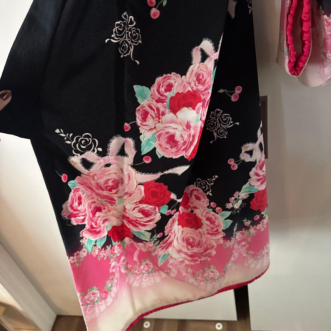 美品 七五三 ７歳 メゾピアノ 四つ身着物 ２点 女の子 子供着物