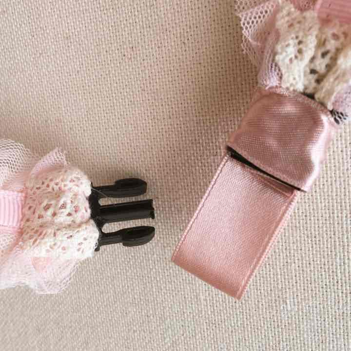 【愛犬用首輪】ピンクフリル・リボン付き♡